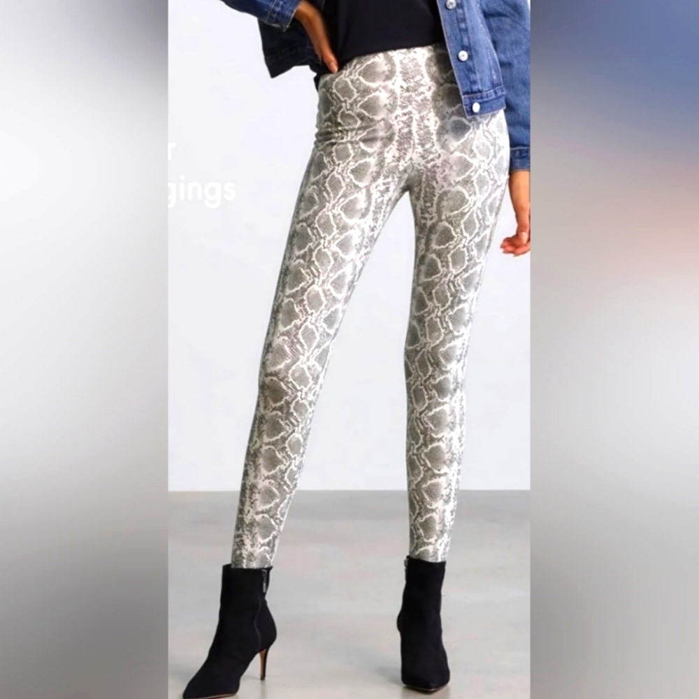 NWT Commando Faux Leather Leggings White Snake L